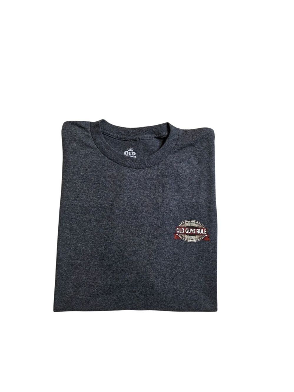 Men's Old Guys Rule Gray Short Sleeve Tee XL with Red Logo